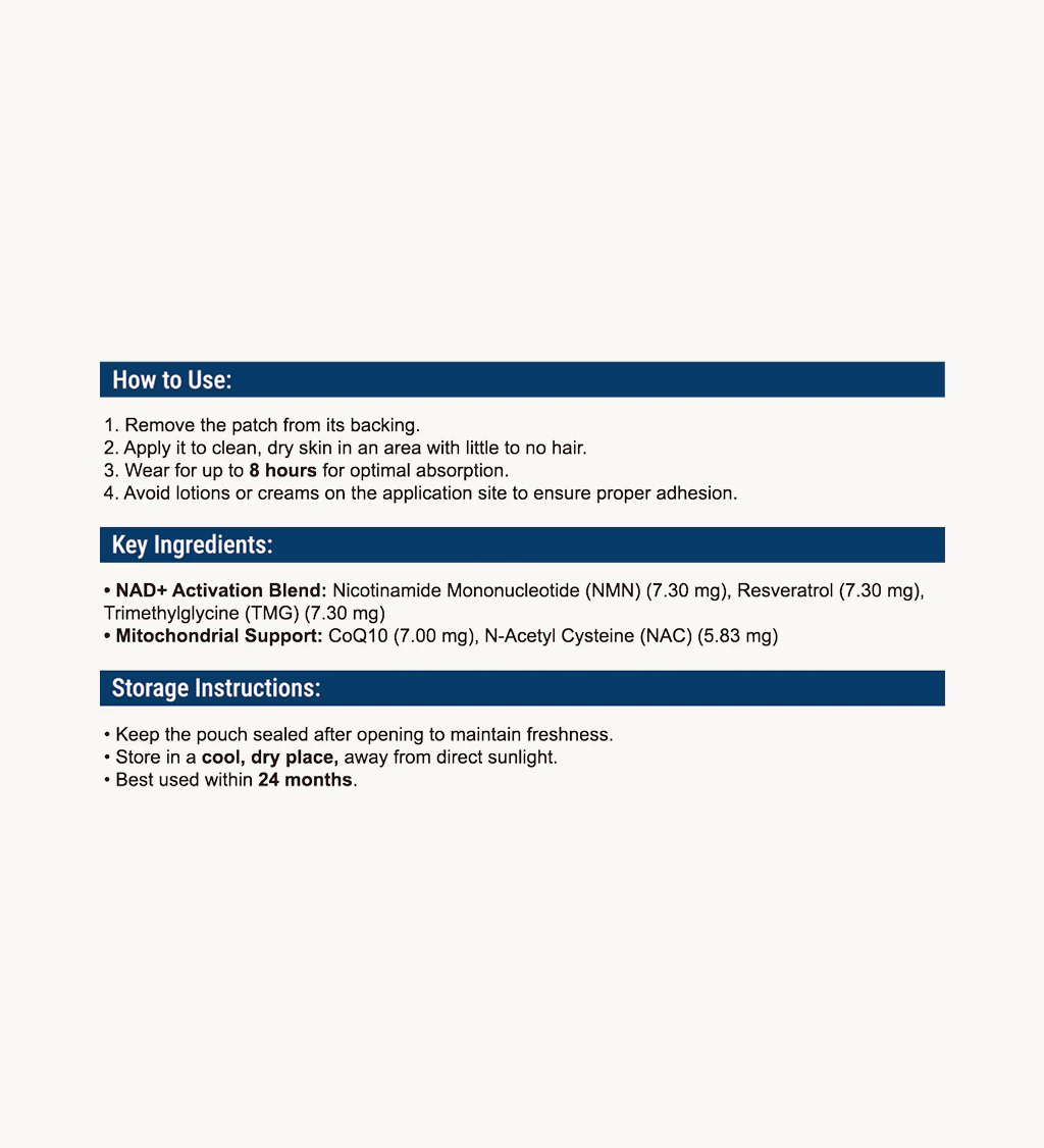 NAD+ Patches – Advanced Cellular Energy & Anti-Aging Support - Image 8